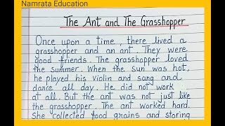 Ant and Grasshopper moral story writing in Englishstory writingEnglish story written [upl. by Meekah]