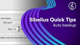 Sibelius Quick Tips Auto Backup [upl. by Yeldar]