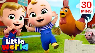 Farm Animals Song  More Kids Songs amp Nursery Rhymes by Little World [upl. by Nebuer]