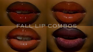 FALL LIP COMBOS FOR DARK SKIN BEGINNER FRIENDLY lipcombo liptutorial [upl. by Faux146]