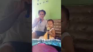 Two year old baby singing a song with his grandfather 🤩💖 so amazing 😍 bbygrl singwithkids singer [upl. by Yrrum]