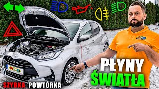 ŚWIATŁA I PŁYNY w TOYOTA YARIS  POWTÓRKA PRZED EGZAMINEM NA PRAWO JAZDY KATEGORIA B  ZADANIE WORD [upl. by Ayote]