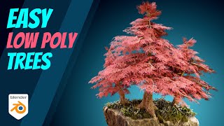 Easy Realist Low Poly Trees  Blender 3 [upl. by Gnay]