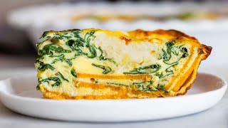 Crustless Spinach Quiche  The best vegetarian recipe [upl. by Nyleak740]