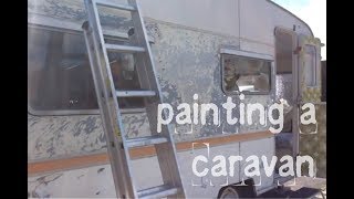 How to paint a caravan with Rustoleum Combicolor  Doing up Daisy [upl. by Claire]