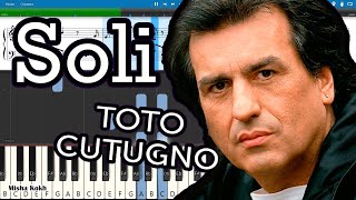 Toto Cutugno  Soli Piano Tutorial  Sheets  MIDI Synthesia [upl. by Aihsema]