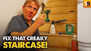 No More Creaks  DIY Stair Repair Tutorial [upl. by Jablon]