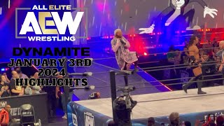 AEW Dynamite January 3rd 2024 highlights [upl. by Enidualc]