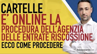 E ONLINE LA PROCEDURA PER LA ROTTAMAZIONE DELLE CARTELLE DELLAGENZIA DELLE ENTRATE RISCOSSIONE [upl. by Crary]