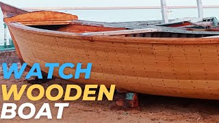 Wooden Boat Ready for Sailing  Wooden Boat  How to Build a Wooden Boat [upl. by Lekar]