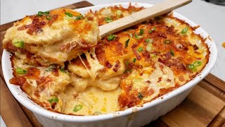 How to Make Loaded Scalloped Potato Casserole  EASY Scalloped Potato Casserole Recipe [upl. by Anaerol]