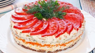 Авторский салат «Нежность»  рецепт вкусного салата на праздничный стол [upl. by Bogart252]