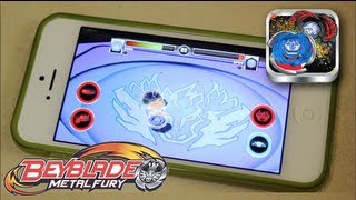 Beyblade Battles Game GAMEPLAY amp REVIEW  Beyblade Metal Fury Hasbro App [upl. by Bortz]