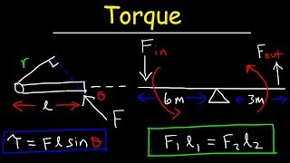 Torque Basic Introduction Lever Arm Moment of Force Simple Machines amp Mechanical Advantage [upl. by Aleik]