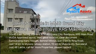 30x40 East facing site sale in MMG grand city Basti pura behind Infosys  realestate site [upl. by Dmitri]