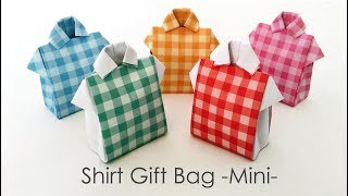 Origami Shirt Bag Mini シャツ型ギフトバッグミニ【折り紙】 [upl. by Kawasaki]