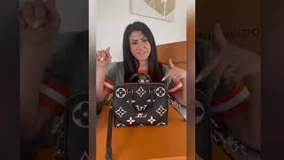 Louis Vuitton Speedy 25 BANDOULIERE bicolor monogram empreinte leather black beige Giant monogram LV [upl. by Ahsata]