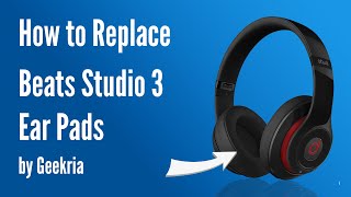 How to Replace Beats Studio 3 Headphones Ear Pads  Cushions  Geekria [upl. by Nicolais696]