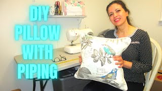 Sewing a Pillow With Piping DIY [upl. by Litch]