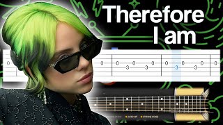 Billie Eilish  Therefore I Am MEME  Guitar tutorial TAB [upl. by Norad]