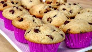 How to Make Homemade Chocolate Chip Muffins recipe  Laura Vitale  Laura in the Kitchen Ep 90 [upl. by Dolly]