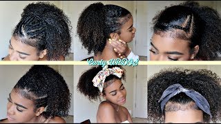 CUTE and EASY UpdosPonytails Hairstyles for CURLY and NATURAL Hair [upl. by Boycey808]