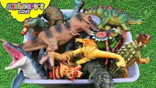 DINOSAUR FIGHT in Box Skyheart Toys Dinosaurs battle prehistoric trex mosasaurus [upl. by Doe]