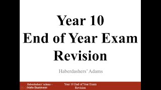 Year 10 End of Year Exam Revision 44 [upl. by Finstad]