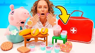 Spielzeug Video für Kinder mit Peppa Wutz und Nicole Papa Wutz geht es schlecht [upl. by Swetlana]