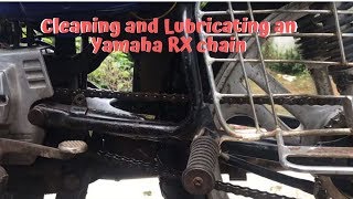 Cleaning and lubricating Yamaha RX 100135 chain [upl. by Kristie]