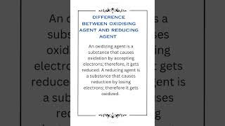 Difference between oxidising agent and reducing agent [upl. by Landri416]