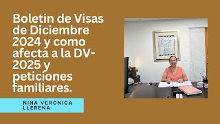 Boletín de Visas Diciembre 2024 y como afecta la Dv2025 y peticiones familiares [upl. by Chandra]