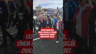 Ekrem İmamoğlu Sinem Dedetaş ve Ayşegül Ovalıoğlu ile beraber Maratonda koştu [upl. by Reyem]