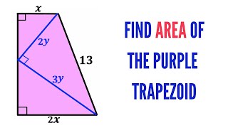 Can you find area of the Purple shaded Trapezoid  Right Triangles  math maths  geometry [upl. by Loralie637]