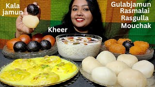 Mukbang Sweets ASMR  Rasmalai Rasgulla Gulabjamun Kheer  PP Eats Indian Sweets  Eating Show [upl. by Marentic]