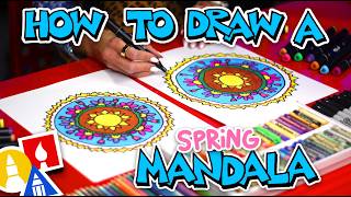 How To Draw A Spring Mandala StepbyStep Art Lesson for All Ages [upl. by Eirrek342]