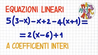 EQUAZIONI di PRIMO GRADO a coefficienti INTERI  EL20 [upl. by Nnairet]