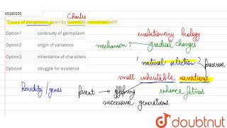 Theory of pangenesis given by Darwin is connected with [upl. by Airamalegna]