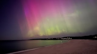 Aurora Australis Friday 11th October east coast Tasmania time lapse [upl. by Rotsen]