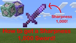 How to make a Sharpness 1000 Sword in Minecraft Bedrock [upl. by Pompea]