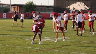 Video from Arkansas football fall camp practice No 1 [upl. by Aaronson]