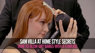 How To Blow Dry Bangs With a Cowlick [upl. by Guinn]