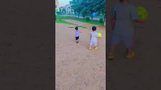 Two little babies playing football [upl. by Maidel]