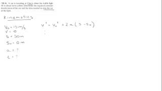 Problem 124 Car deceleration in Kinematics [upl. by Enitsuj]