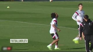 Marcelo Super Funny Skill On James Rodriguez ● Real Madrid Practice HD [upl. by Asiled]