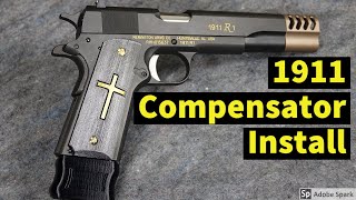 Remington R1 1911 45 Ebay Compensator install [upl. by Namharludba]