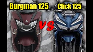 Honda Click 125 vs Suzuki Burgman 125 Comparison Philippines  ANONG MOTOR ANG BAGAY SAYO [upl. by Kutchins]