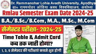 rmlau exam date  rmlau ugpg exam date  rmlau news today  rmlau exam time table 2024​25 [upl. by Donnenfeld]