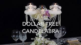 Dollar Tree Inspired Candelabra Centerpiece  DIY Elegant Weddings  DIY Tutorial [upl. by Weinman]