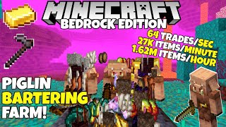 Minecraft Bedrock PIGLIN BARTERING Farm 27k ItemsMinute 117 Cave Update Tutorial [upl. by Maher]